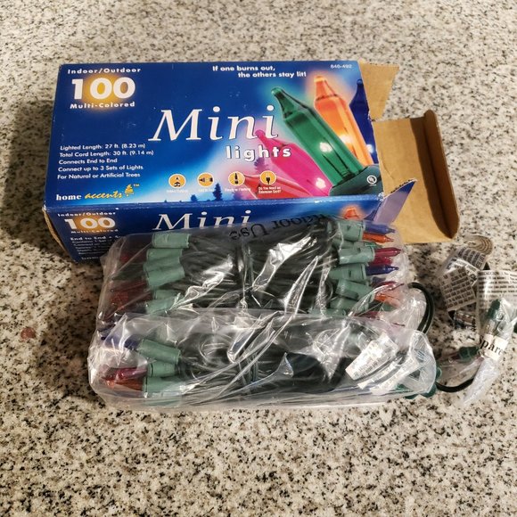 NIB 100 Multi-Color Christmas Lights Indoor/Outdoor Flashing Bulb ~ 5 AVAILABLE - Picture 6 of 8